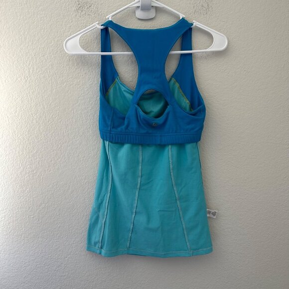 Alo Cool Fit Scoop Neck Tank Top Racerback Lightweight ColorBlock Blue S - Picture 6 of 9